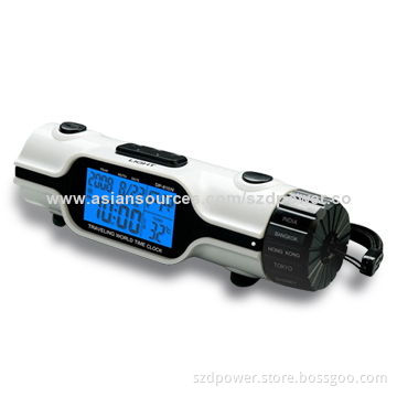 Traveling World Time LED Torch with Alarm Clock, Measures 132 x 39 x 38cm